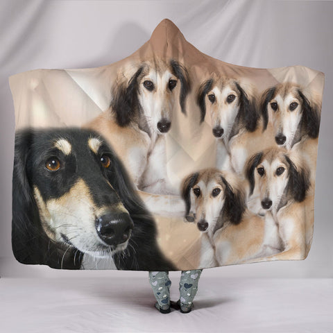 Saluki Dog Print Hooded Blanket