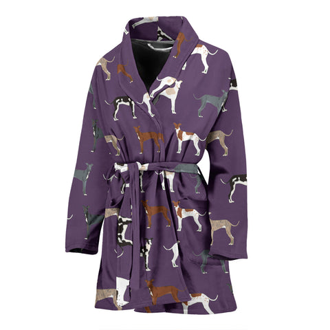 Italian Greyhound Dog Pattern Print Women's Bath Robe