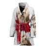 Cute Havanese On White Print Women's Bath Robe