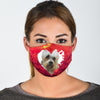 Dandie Dinmont Terrier On Heart Print Face Mask