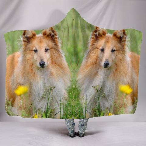 Shetland Sheepdog Art Print Hooded Blanket