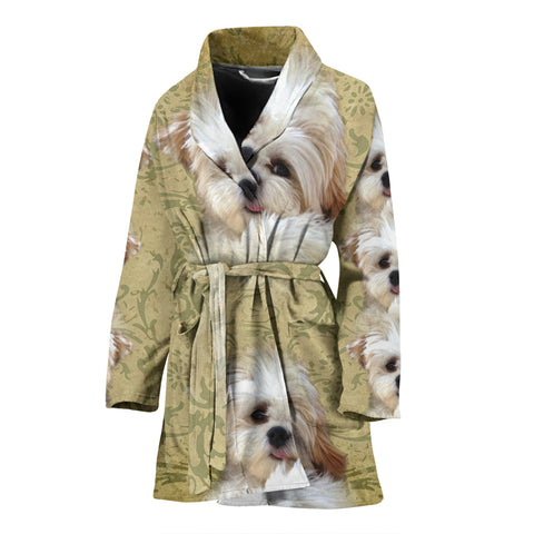 Shih Tzu Print Women's Bath Robe