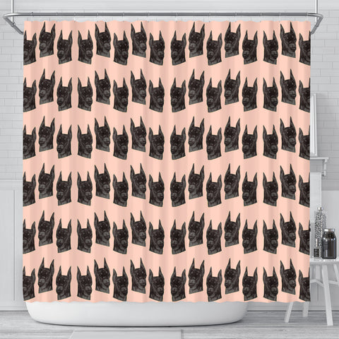 Doberman Pinscher Dog Pattern Print Shower Curtains