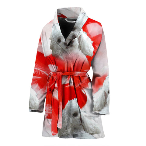 Lovely Poodle Print Women's Bath Robe