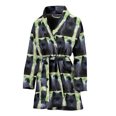 Schipperke Dog Pattern Print Women's Bath Robe