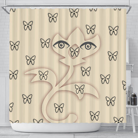 Butterfly Eyes Print Shower Curtain