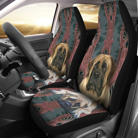 Cute English Mastiff Print Car Seat Covers