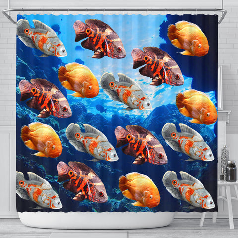 Oscar Fish Print Shower Curtains