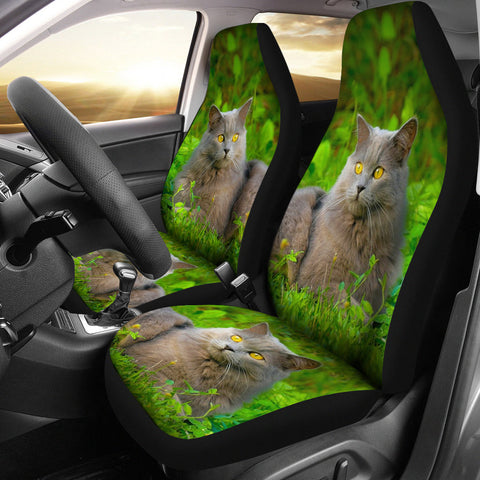 Chartreux Cat Nature Print Car Seat Covers