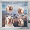 Clumber Spaniel Print Shower Curtains