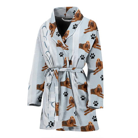 Bloodhound Dog Print Women's Bath Robe