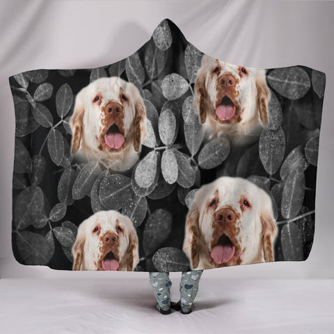 Cute Clumber Spaniel Print Hooded Blanket