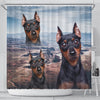 Lovely Miniature Pinscher Print Shower Curtains