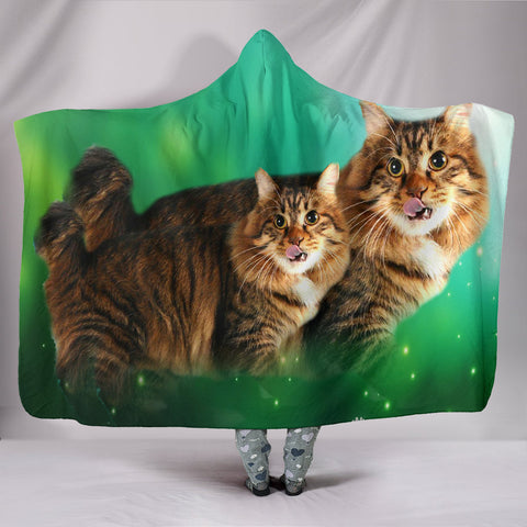 Lovely American Bobtail Cat Print Hooded Blanket