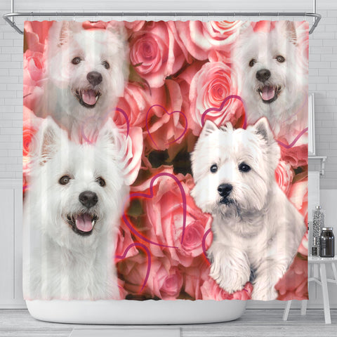 West Highland White Terrier Print Shower Curtains