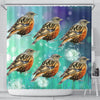 Lovely Accentor Bird Print Shower Curtains