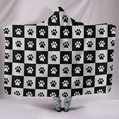 Paws Print Hooded Blanket