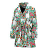 French Bulldog Floral Print Women's Bath Robe