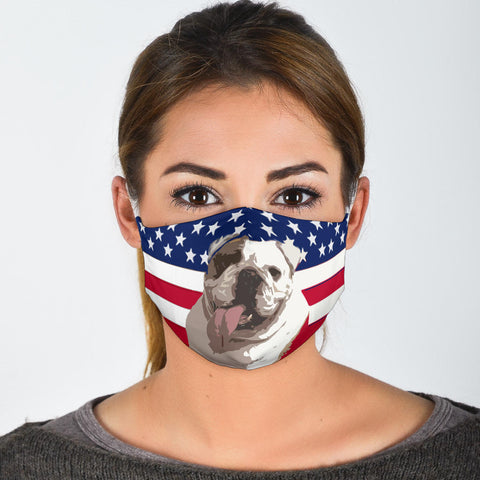 Bulldog US Flag Print Face Mask