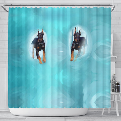 Doberman Pinscher Print Shower Curtain