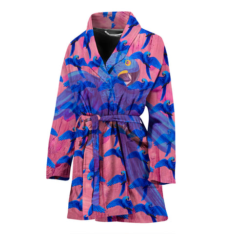 Hyacinth Macaw Parrot Pattern Print Women's Bath Robe