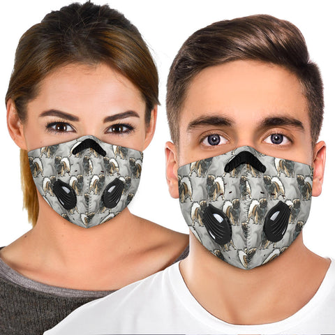 Tibetan Spaniel Patterns Print Premium Face Mask