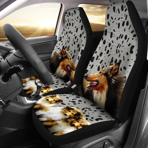 Amazing Rough Collie Dog Print Car Seat Covers