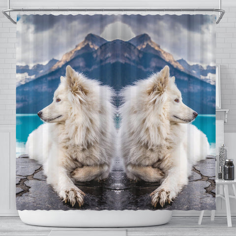 Amazing Samoyed Dog Print Shower Curtains