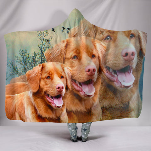 Lovely Nova Scotia Duck Tolling Retriever Dog Print Hooded Blanket