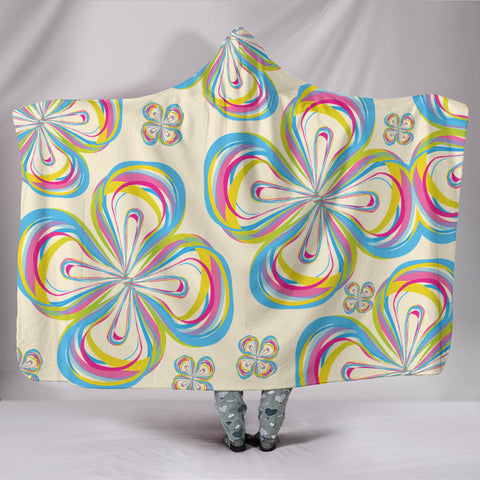 Floral color Print Hooded Blanket