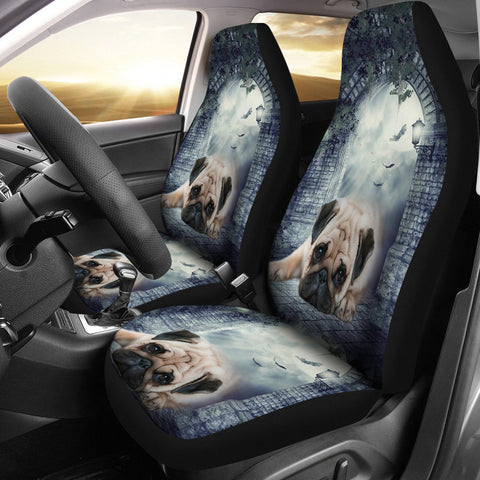 Lovely Pug Dog Print Car Seat Covers