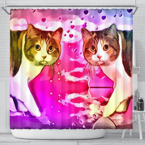 Manx Cat Print Shower Curtain