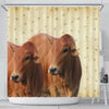 Cute Boran cattle (cow) Print Shower Curtain