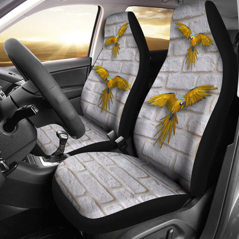 Blue And Yellow Macaw Print Car Seat Covers