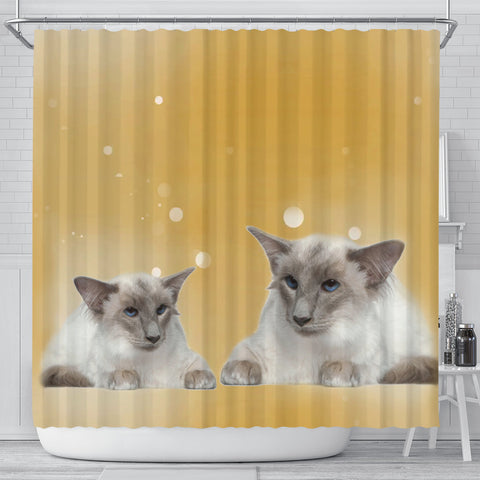 Balinese Cat Print Shower Curtain