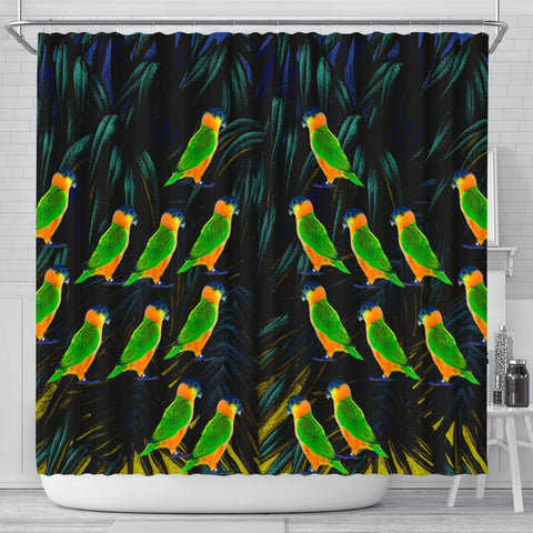 Caique Parrot Print Shower Curtains