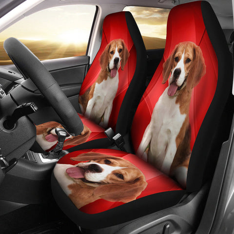 Amazing Beagle Dog Red Print Car Seat Covers