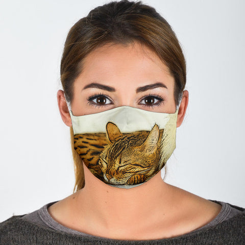 Toyger Cat Print Face Mask