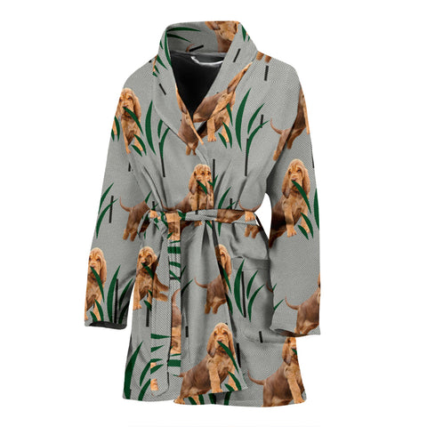 Bloodhound dog Print Women's Bath Robe