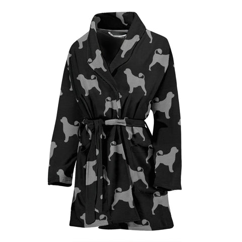 Portuguese Water Dog Pattern Print Women's Bath Robe