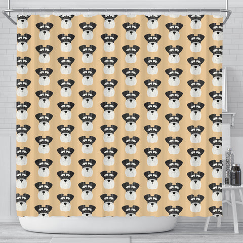 Miniature Schnauzer Dog Pattern Print Shower Curtains