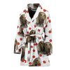 Weimaraner Dog Paw Patterns Print Women's Bath Robe