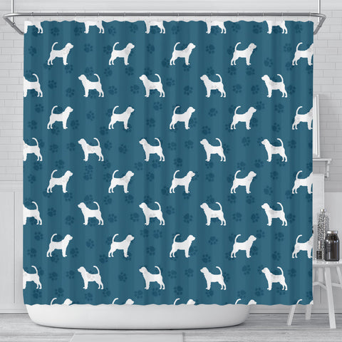 Bloodhound Dog Paws Print Shower Curtains