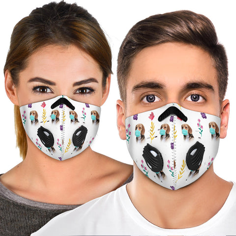 Beagle Dog Print Premium Face Mask