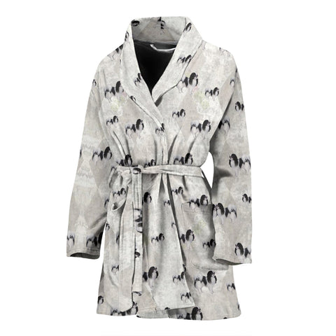 Japanese Chin Dog Print Women's Bath Robe