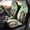 English Longhorn Cattle (Cow) Print Car Seat Covers