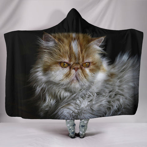 Amazing Persian Cat Print Hooded Blanket