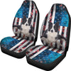 Border Collie Floral Print Car Seat Covers