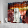 Old English Sheepdog Print Shower Curtains