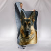 German Shepherd Print Hooded Blanket